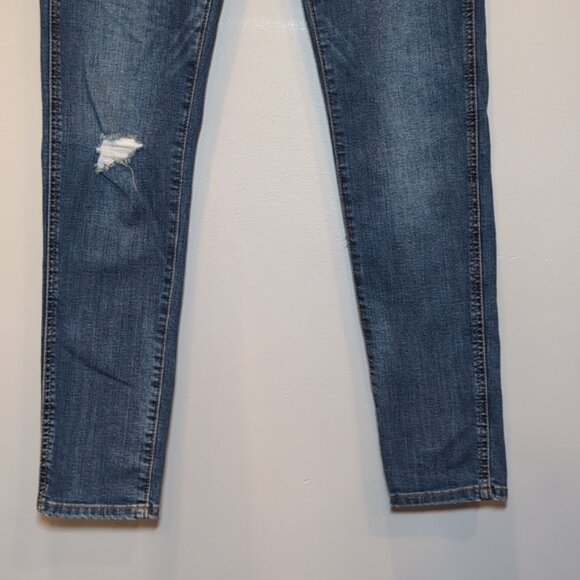 ZARA Mid Rise Skinny Fit Jeans Z1975 Basic Dept Distressed Denim Womens Size 8 - Picture 3 of 8
